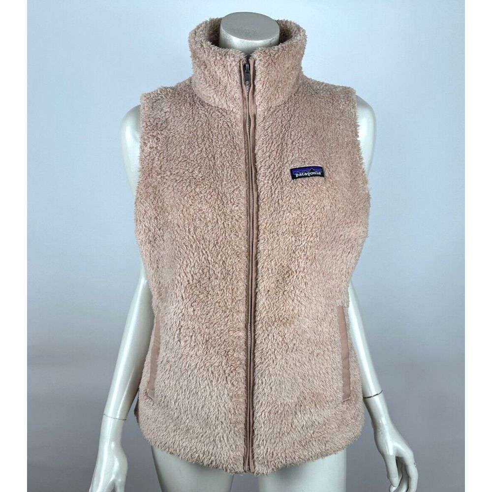 Patagonia Las Gatos Fleece Vest Women L EUC Lined Pockets Full Zip Sleeveless